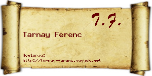 Tarnay Ferenc névjegykártya