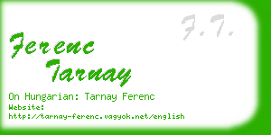 ferenc tarnay business card